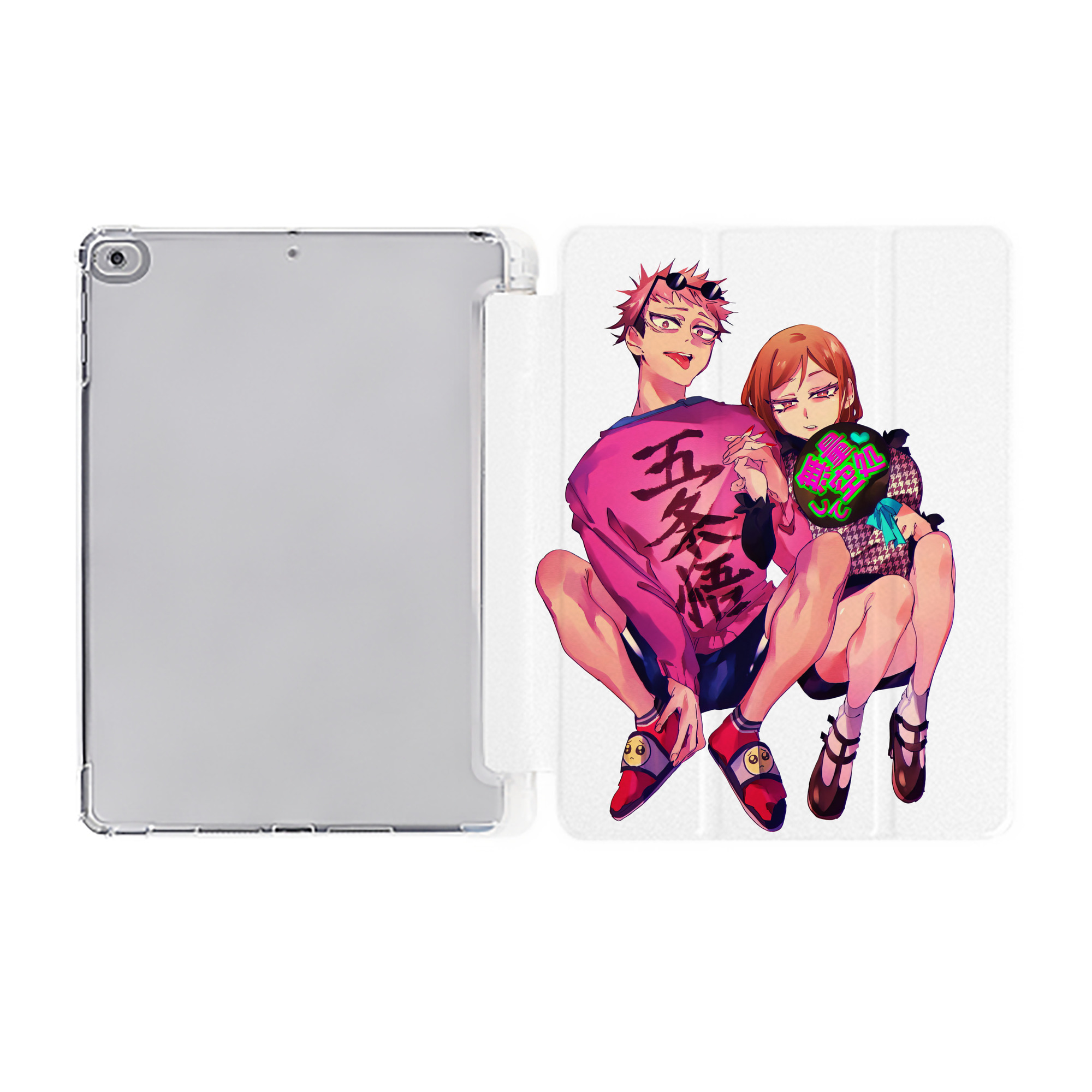 （画像用） 呪術廻戦 Jujutsu Kaisen IPad ケース ペン収納付き 三つ折りスタンド PUレザー×シリコン 対応機種9.5/10.5/10.9インチ